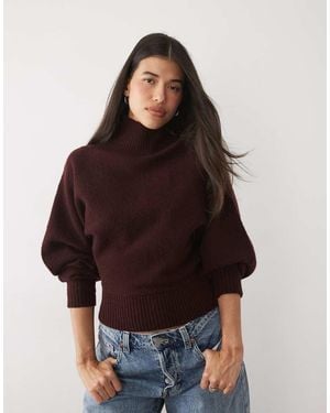 Gina Tricot Funnel Neck Jumper - Red