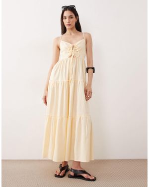 esmé studios Tiered Maxi Beach Dress - Natural