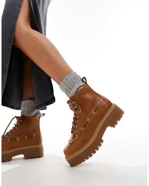Timberland Stone Street Lace Up 7 Eye Elevated Boots - Brown