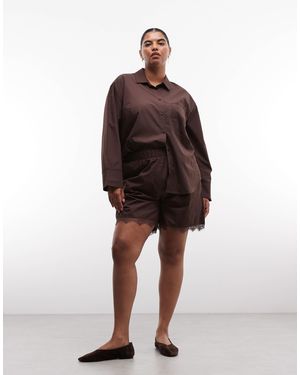 Noisy May Shorts-kombiteil mit spitzenkante - Braun