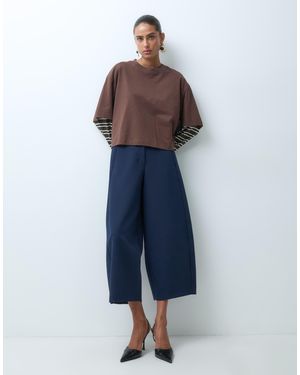 ASOS Cropped Barrel Tailored Pants - Blue