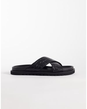 ASOS Sandali Con Fascette Incrociate E Intreccio - Nero