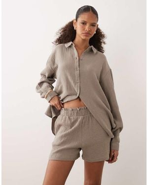 Jdy Cheesecloth Shorts - Brown
