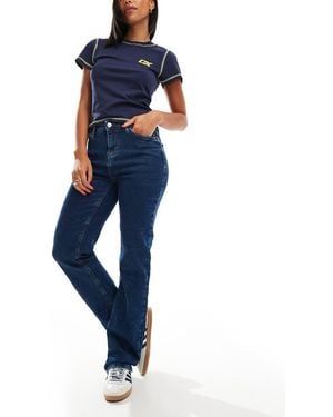 Pieces Kelly Mid Rise Straight Leg Jeans - Blue