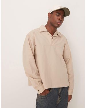 ASOS Volume Oversized Textured Shirt - Natural