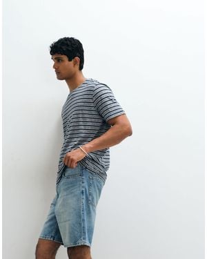 Mango Relaxed Fit Denim Shorts - Blue