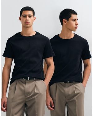 Jack & Jones 2 Pack Rib T-shirts - Blue
