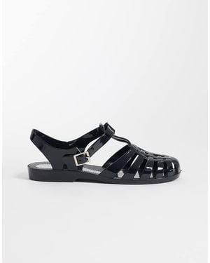 ASOS Medley Jelly Fisherman Flats - Black