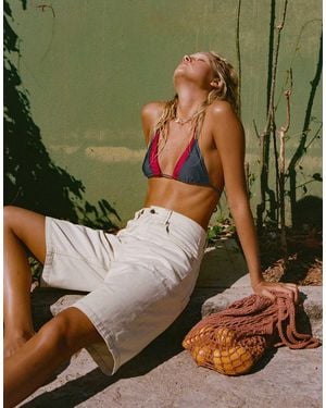 Motel Low Rise Denim Jorts - Natural