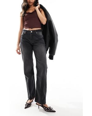 Bershka Vaqueros Lavado De Pernera Recta De - Negro