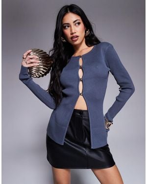 Kaiia – exklusiv – longline-strickjacke - Blau