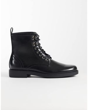 ASOS Lace Up Boots With Ski Hooks - Black