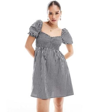 esmé studios Esmee Exclusive Mini Puff Sleeve Beach Dress - Blue