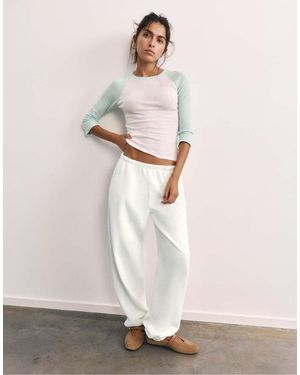 Pull&Bear Basic Joggingbroek - Wit