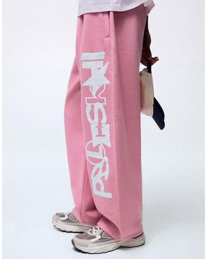 Bershka Balloon Trousers With Side Print - Pink