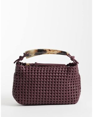 ASOS Weave Clutch Bag With Resin Handle - Purple