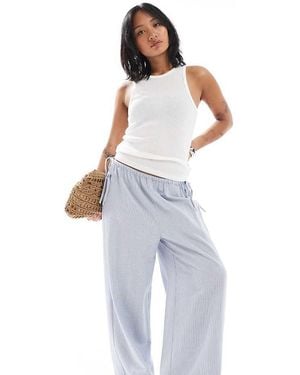 Only Petite Wide Leg Tie Detail Trousers - White