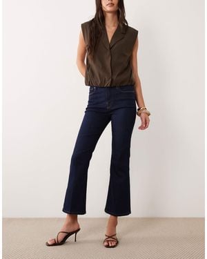 GOOD AMERICAN Good Legs Crop Mini Boot Cut Jeans - Red