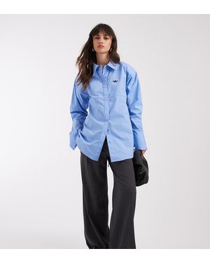 adidas Originals x ASOS Cinched Shirt With Shoulder Pads - Blue
