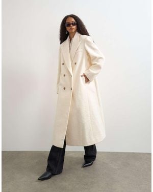 TOPSHOP Abrigo Formal Largo Efecto Lana En - Neutro