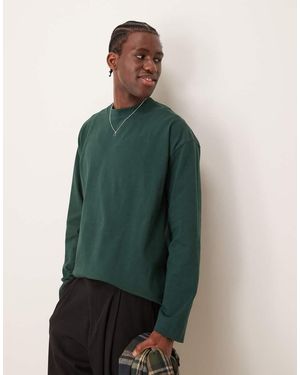 ASOS Premium Heavyweight Oversized Long Sleeve T-shirt 300gsm - Green