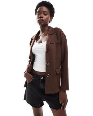 New Look Suedette Blazer - Brown