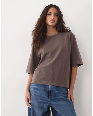 ARKET Schweres, kastiges t-shirt - Braun