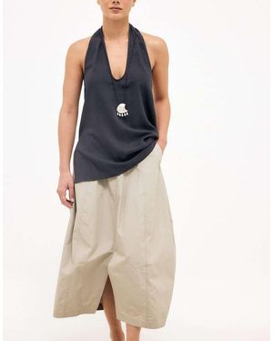 NA-KD Scoop Neck Halterneck Top - Blue