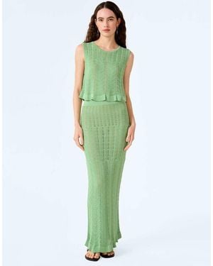 OMNES Montana Crochet Maxi Skirt - Green