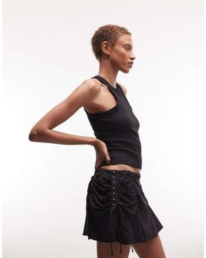 Weekday Mini Skirt With Gathered Hook And Eye Detail - White