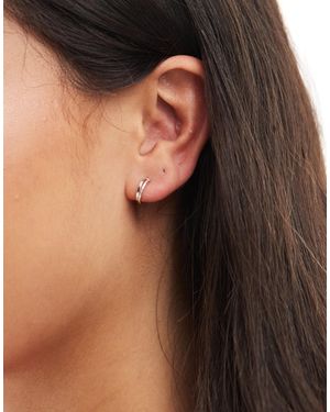 Kingsley Ryan 10mm Double Layer huggie Hoop Earrings - Black