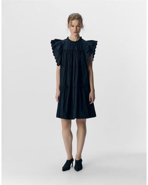 Object Vestito Corto Antracite - Blu