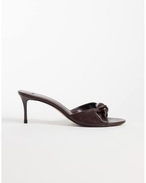 Mango Heeled Mule With Knot Detail - Natural