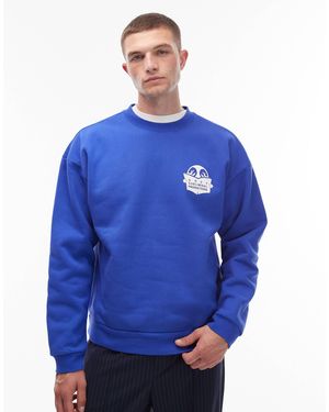 Obey – weldon – schweres oversize-sweatshirt - Blau