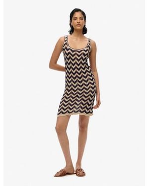 Superdry Zig Zag Knit Mini Dress - White