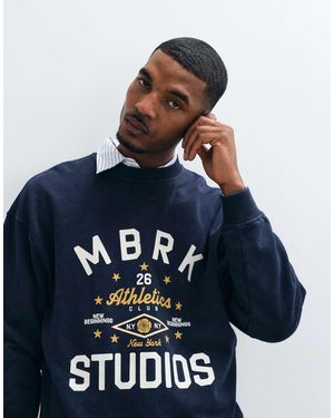 ASOS Felpa Oversize Girocollo Con Lavaggio - Blu