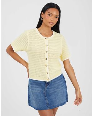 Brave Soul – kurzärmlige strickjacke - Blau