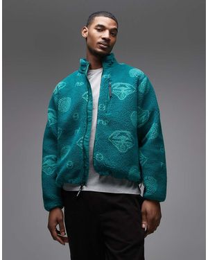 No Problemo Polar Color Aguamarina Con Estampado Integral Y Cremallera Doble Space Travel De -Verde - Azul
