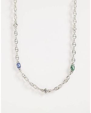 ASOS Stone And Chain Necklace - Natural
