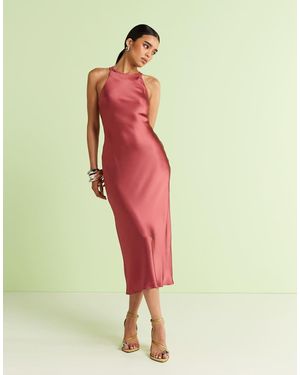 & Other Stories Bias Cut Satin Midi Dress - Green