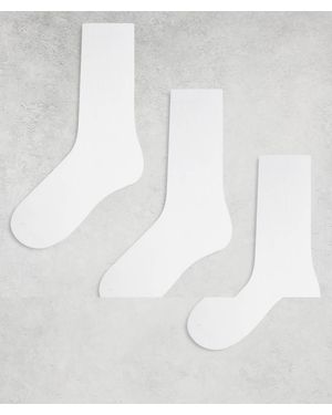 Weekday Confezione Da 3 Paia Di Calzini Sportivi Bianchi - Bianco