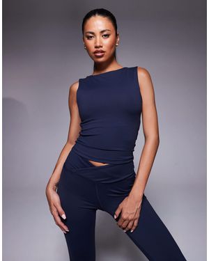 4505 Icon High Neck Tank With Inner Bra - Blue