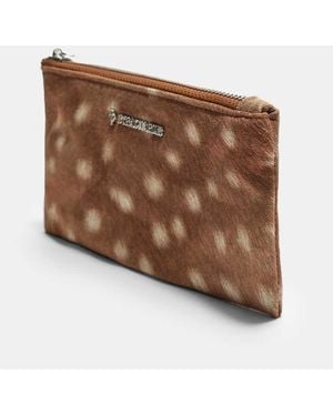 Stradivarius Small Printed Toiletry Bag - Brown
