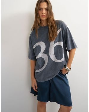 TOPSHOP T-shirt mit grafik "74" - Blau