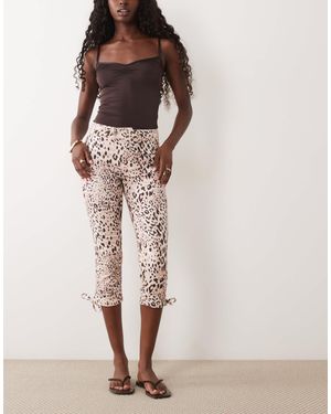 Miss Selfridge Denim Capri With Bows - Multicolour