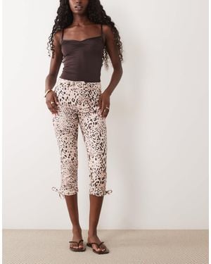Miss Selfridge Denim Capri With Bows - Multicolor