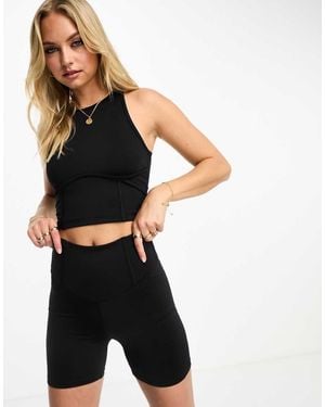 Miss Selfridge Slinky legging Short Co-ord - Black