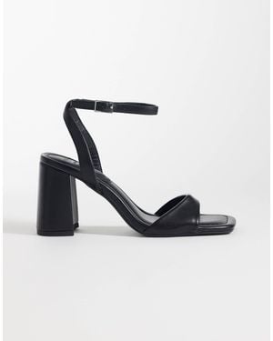 ASOS Hotel Barely There Block Heeled Sandals - Grey