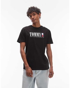Tommy Hilfiger Linear Flag Logo T-shirt - Black