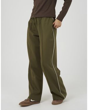 Brave Soul Contrast Waistband Tailored Trousers - Green